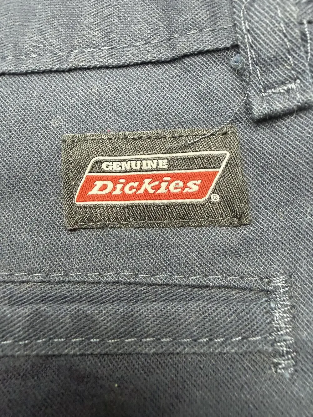 Dickies Cargo Pants Mens 40x30 Blue Denim Straight Relaxed Fit Workwear Utility